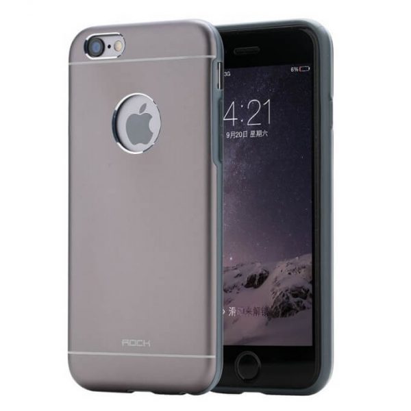 Rock ® Orgin Series Protective Shell TPU+Metal Back Cover For iPhone 6 / 6s
