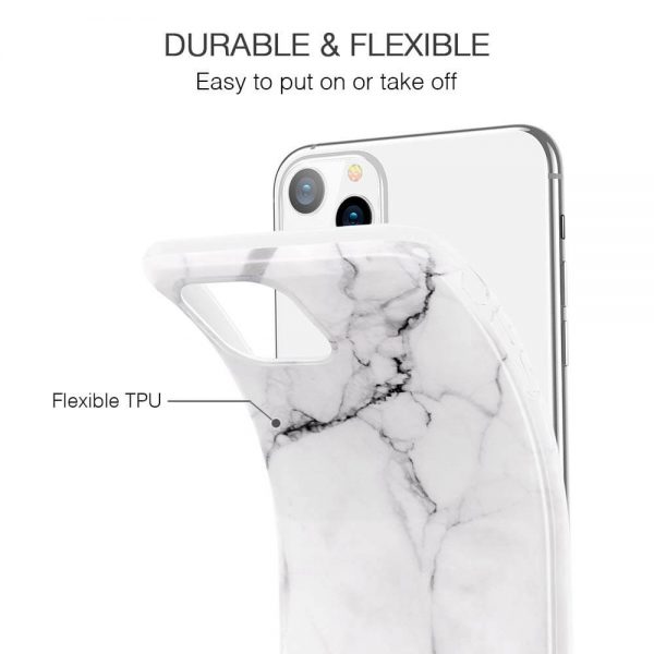 QY Marble Back Cover For Apple iPhone 11 Series (Black)