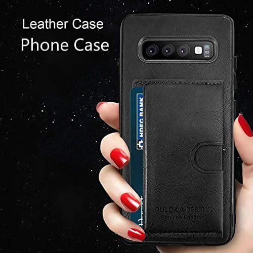 Puloka Luxury Leather Card Pocket Holder Back Cover For Apple iPhone / Samsung