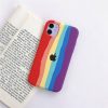 Fashion Rainbow Silicone Back Cover For iPhone 12 Series Fashion Rainbow Silicone Back Cover For iPhone 12 Series