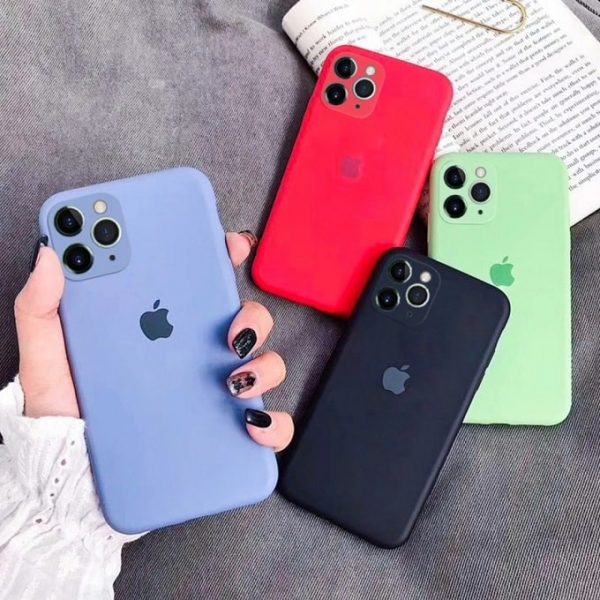 Apple Logo Matte Soft Silicone Full Camera Protection Cover For iPhone