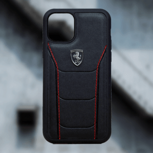 Ferrari ® Genuine Leather Crafted Limited Edition Case for iPhone 12 Series (Black)
