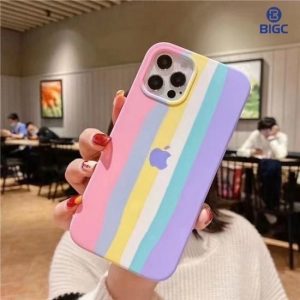 Fashion Rainbow Silicone Back Cover For iPhone 12 Series
