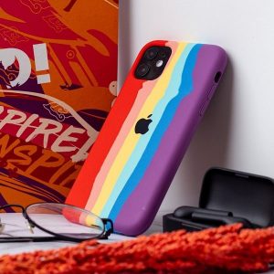 Fashion Rainbow Silicone Back Cover For iPhone 12 Series