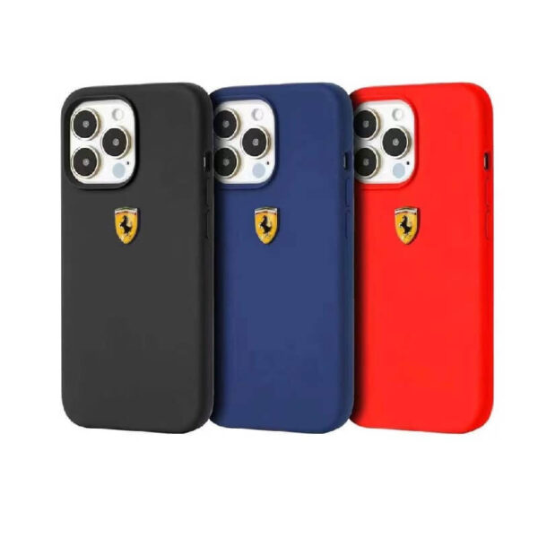 Ferrari Microfiber Silicone Mobile Cover For iPhone 13 Series-8