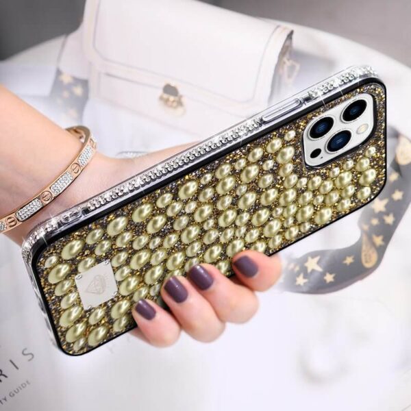 Luxury Women Design Bling Pearl Mobile Cover For iPhone 13 Series-2