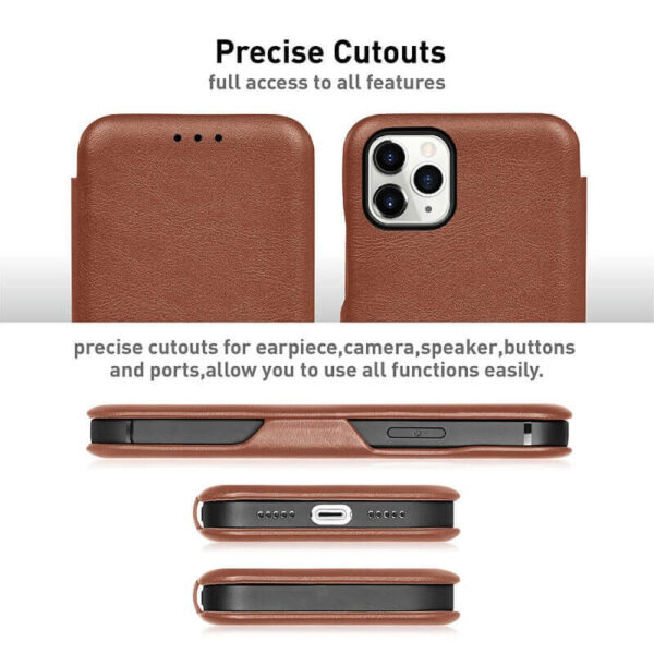 Puloka Multi Function Card Holder Leather Flip Wallet Mobile Cover For Apple iPhone 13 Series-13