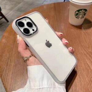 iPhone 14 Luxury Metal Camera Protection Shockproof Armor Clear Case-45