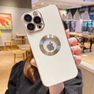 iPhone 14 Pro Max Luxury Plating Camera Protection Logo Cut Soft Case-1